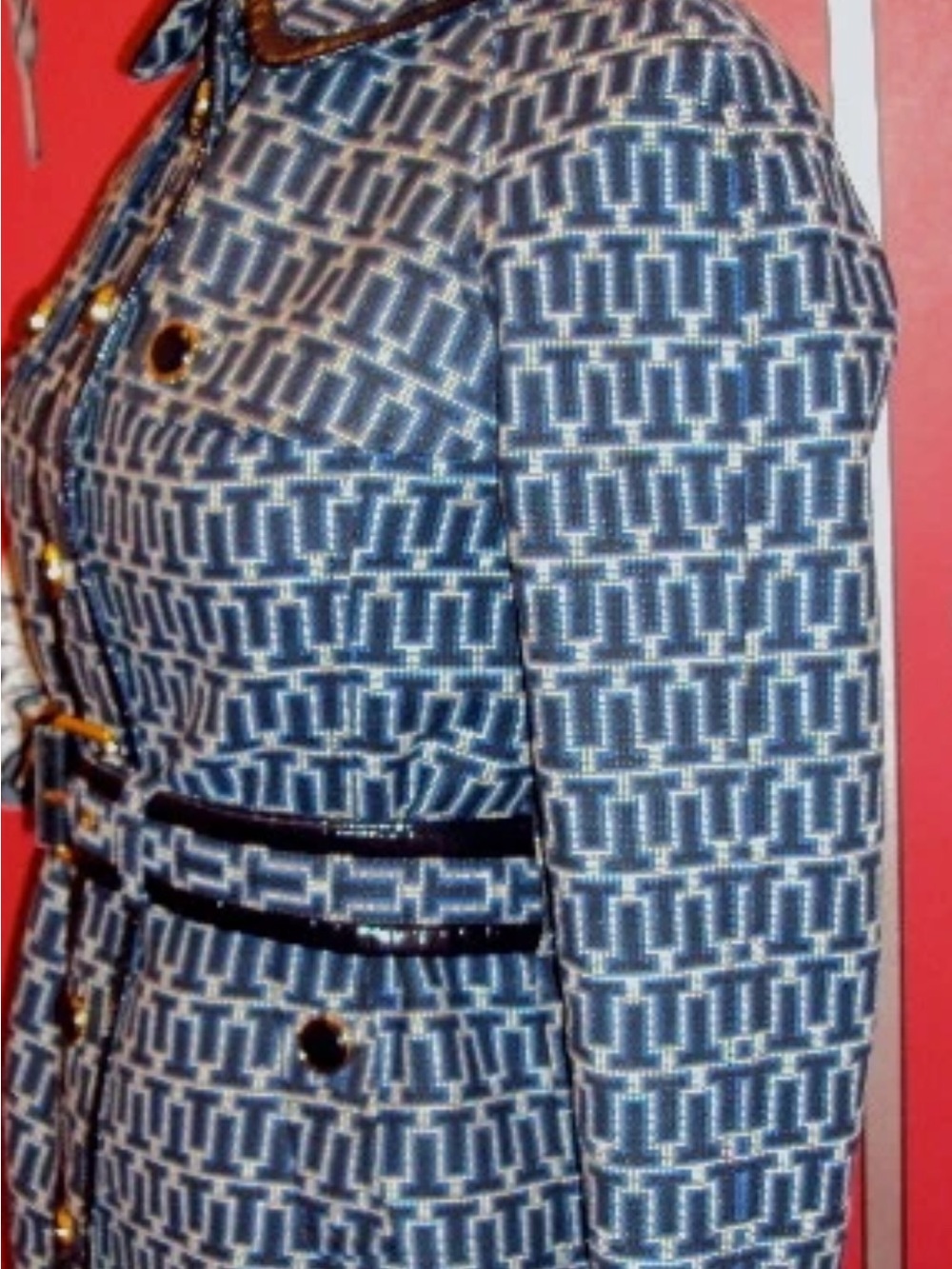 Tory Burch Navy Patterned Trench Coat NWT - Picture 12 of 12